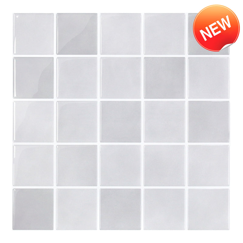 Gray Square Peel and Stick Backsplash Tile - Thicker Design