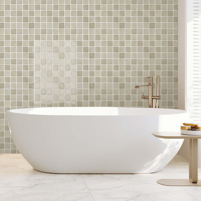 Greige Square Peel and Stick Backsplash Tile - Thicker Design