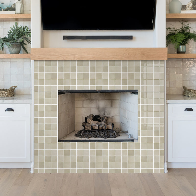 Greige Square Peel and Stick Backsplash Tile - Thicker Design