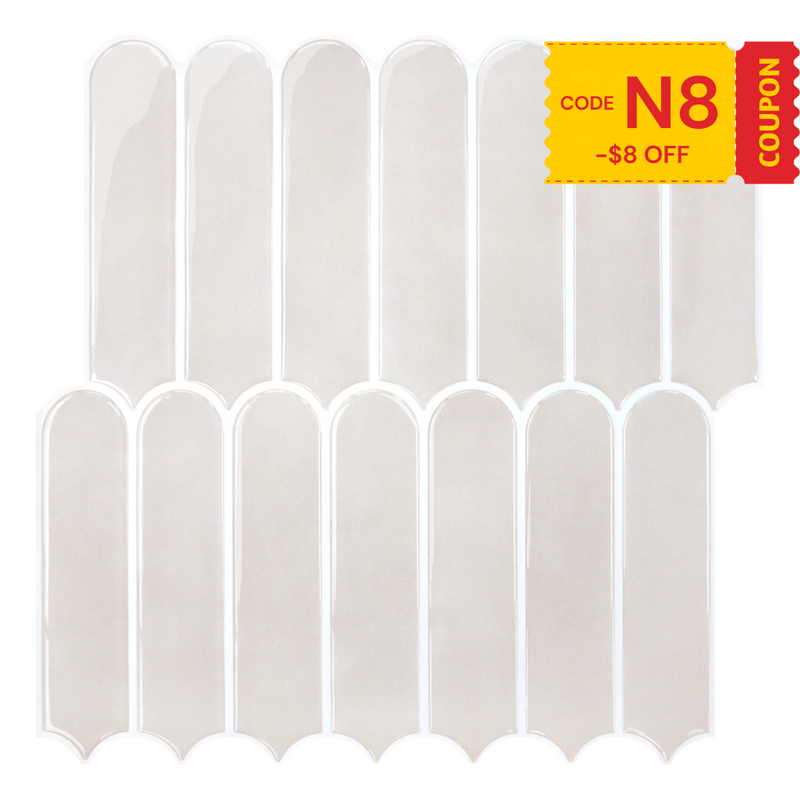 Toledo Creme Fischschuppen-Fliesen zum Abziehen und Aufkleben, dickeres Design