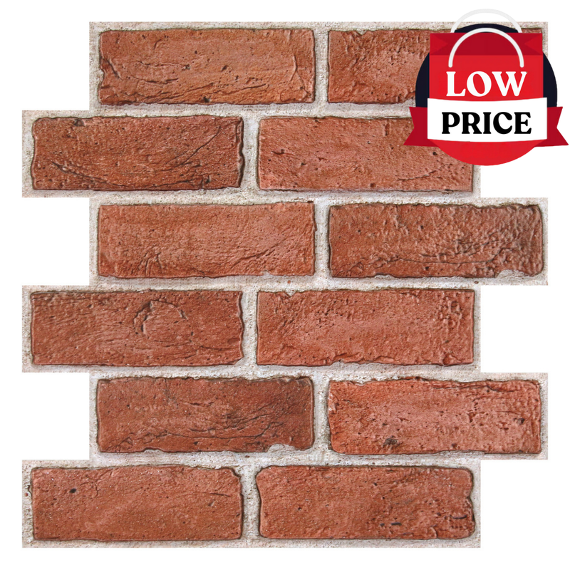 3D Classic Red Brick Peel and Stick Wall Tile