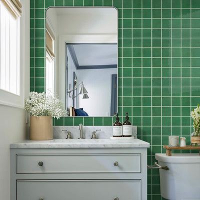 Green Square Peel and Stick Backsplash Tile - Thicker Design