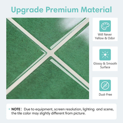 Green Square Peel and Stick Backsplash Tile - Thicker Design