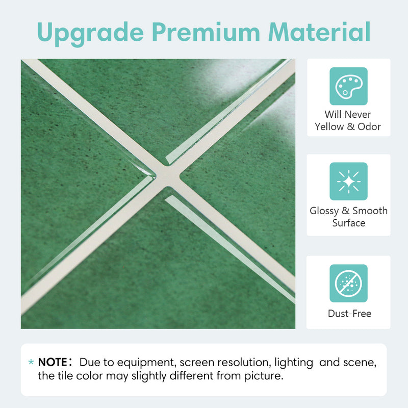 Green Square Peel and Stick Backsplash Tile - Thicker Design