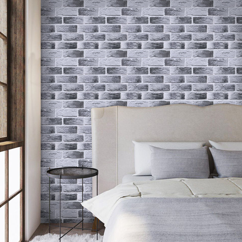 3D Light Gray Brick Peel and Stick Wall Tile