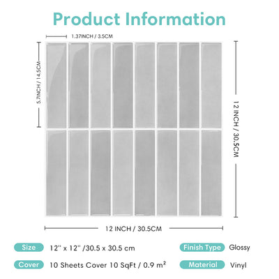 Peel and Stick Backsplash Tile Sample (1 Sheet)