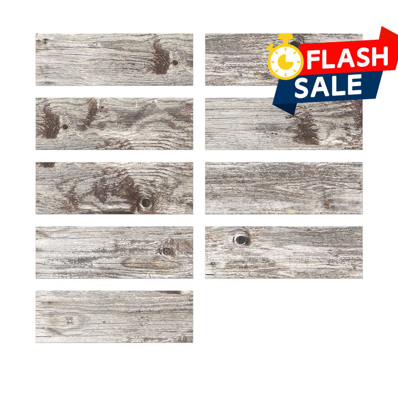 Rustic Wood Grain Subway Set Peel and Stick Tile Stickers