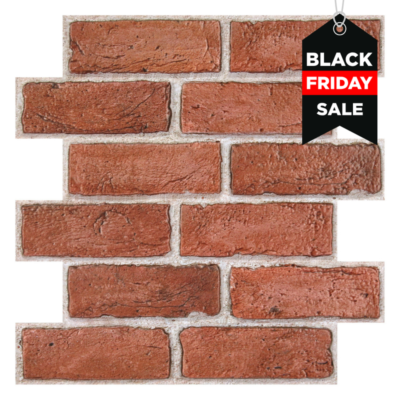 3D Classic Red Brick Peel and Stick Wall Tile