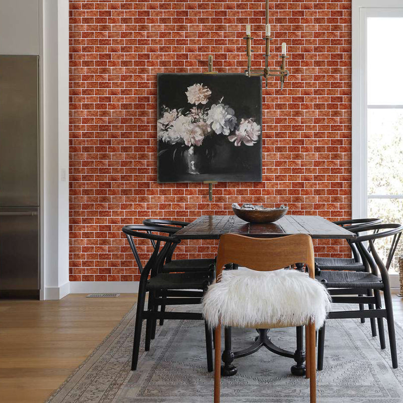 brick wall dining room