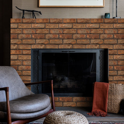 3D Dark Lava Brick Peel and Stick Wall Tile
