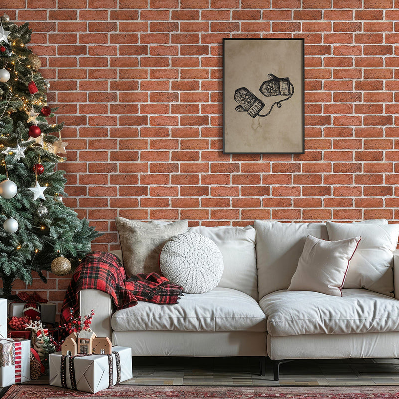 3D Classic Red Brick Peel and Stick Wall Tile
