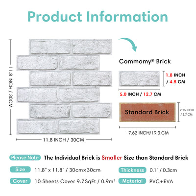 3D Peel and Stick Wall Tile Sample (1 Sheet)
