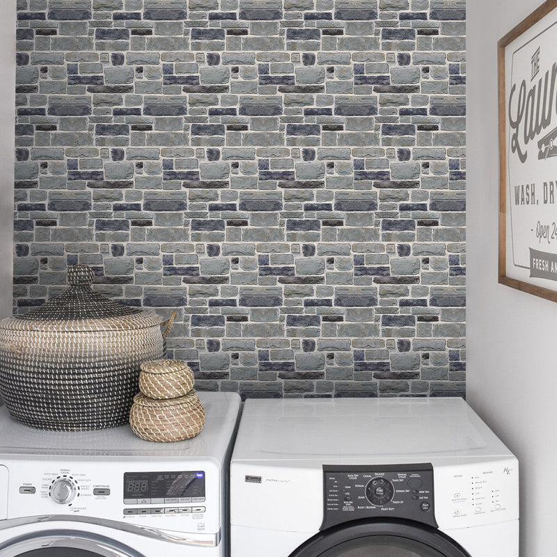 3D Ocean Mist Stone Peel and Stick Wall Tile