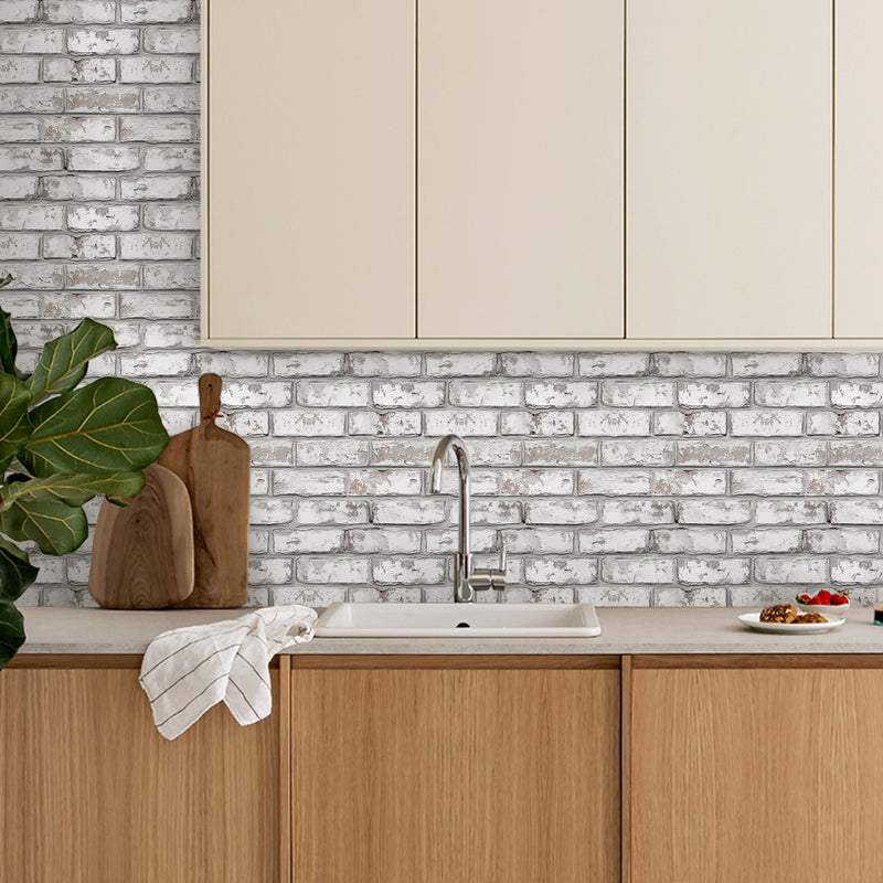 3D Rustic Whitewash Brick Peel and Stick Wall Tile