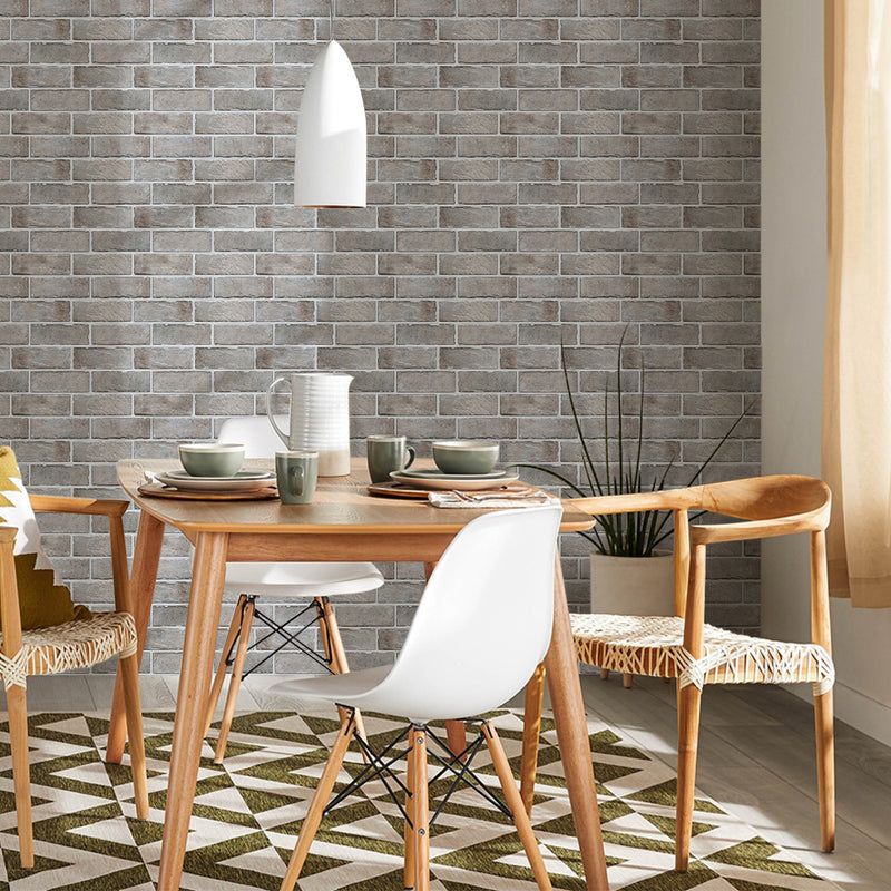 3D Distressed Neutral Brick Peel and Stick Wall Tile