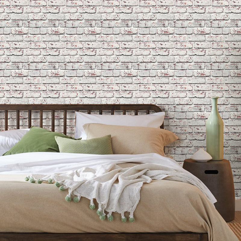 Azulejo de pared 3D Whitewash Brick Peel and Stick