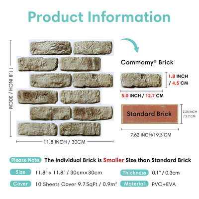 3D Camouflage Yellow Brick Peel and Stick Wall Tile