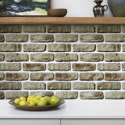 3D Camouflage Yellow Brick Peel and Stick Wall Tile
