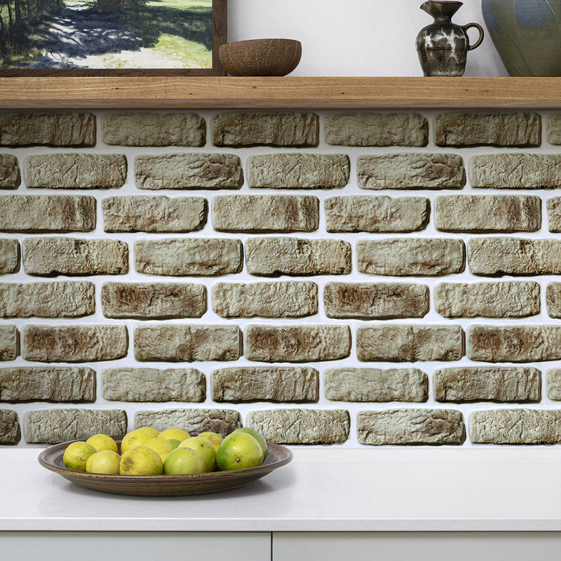 3D Camouflage Yellow Brick Peel and Stick Wall Tile