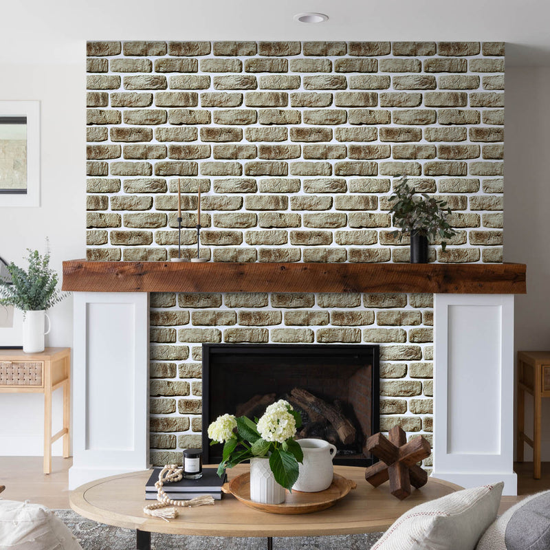 3D Camouflage Yellow Brick Peel and Stick Wall Tile