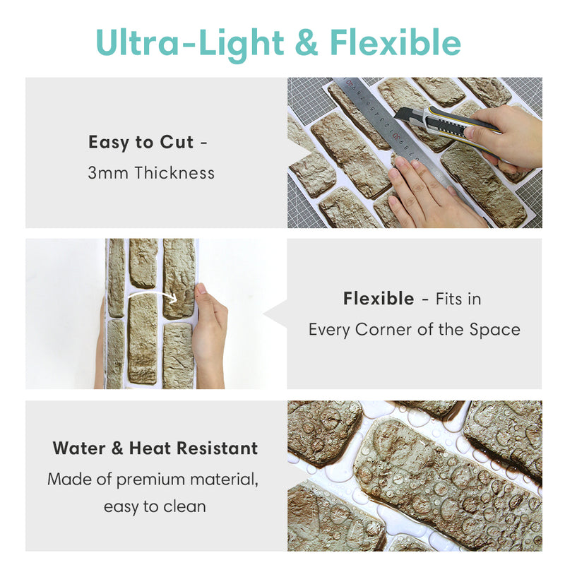 3D Camouflage Yellow Brick Peel and Stick Wall Tile
