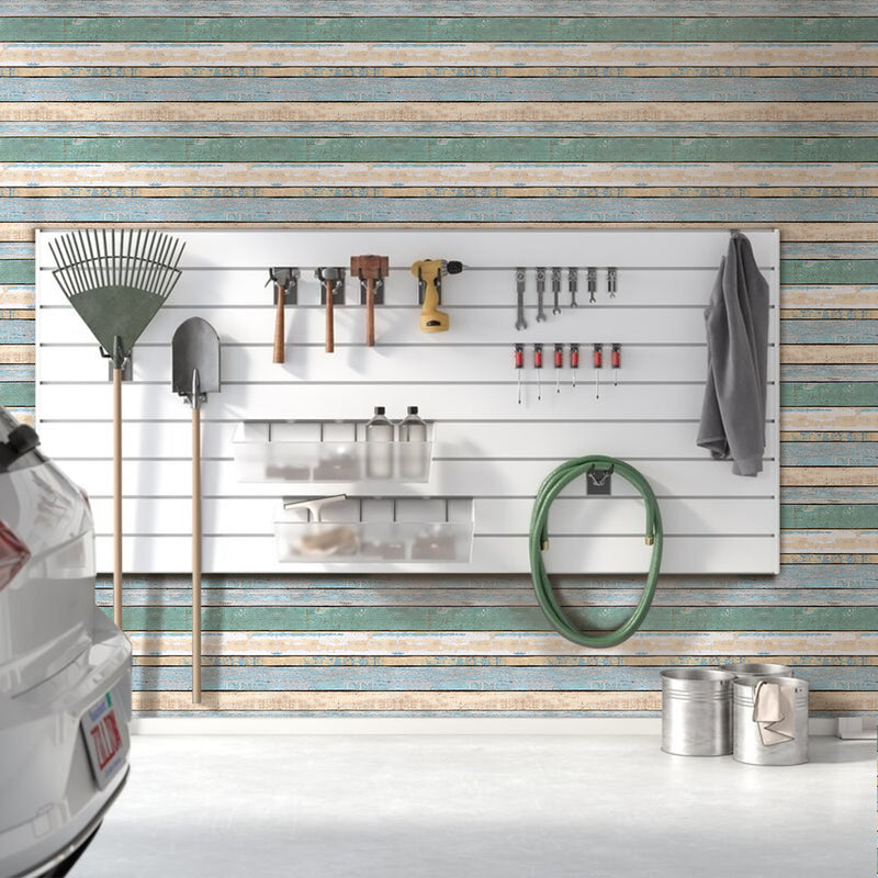 3D Vintage Multicolor Wood Grain Peel and Stick Wall Tile