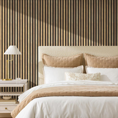 3D Slat Wood Peel and Stick Wall Tile