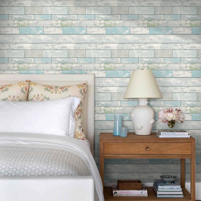 3D Rustic Horizontal Wooden Plank Peel and Stick Wall Tile