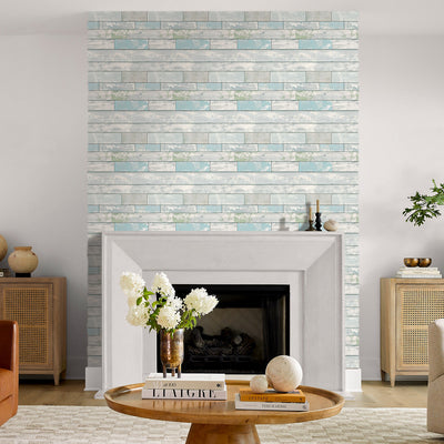 3D Rustic Horizontal Wooden Plank Peel and Stick Wall Tile