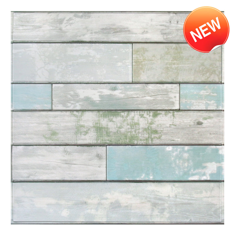 3D Rustic Horizontal Wooden Plank Peel and Stick Wall Tile