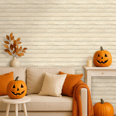 3D Butter Yellow Shiplap Wood Peel and Stick Wall Tile