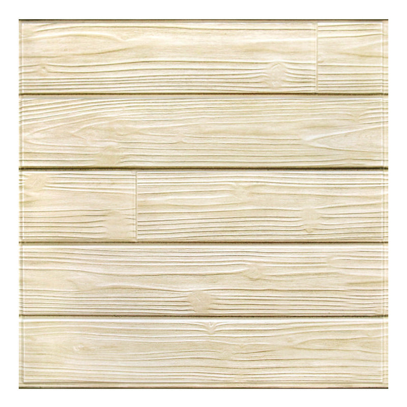 3D Butter Yellow Shiplap Wood Peel and Stick Wall Tile