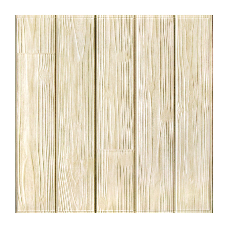 3D Butter Yellow Shiplap Wood Peel and Stick Wall Tile