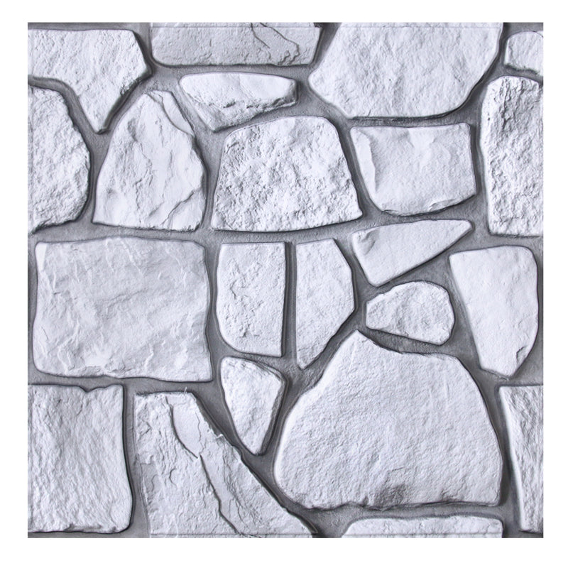 Azulejo de pared autoadhesivo de piedra caliza gris arena Sierra 3D