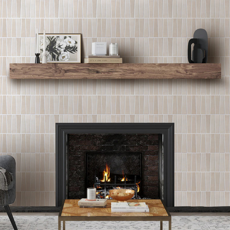 3D Trapezoid Cream Peel and Stick Wall Tile