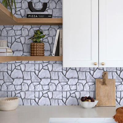3D Sierra Sand Gray Limestone Peel and Stick Wall Tile