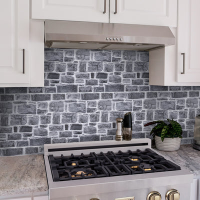3D Retro Gray Faux Stone Peel and Stick Wall Tile