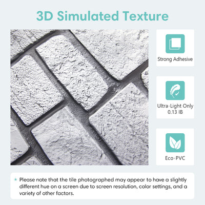 3D Gray Faux Limestone Peel and Stick Wall Tile