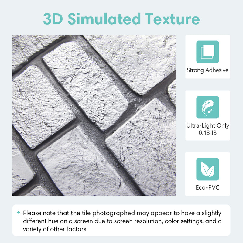 3D Gray Faux Limestone Peel and Stick Wall Tile
