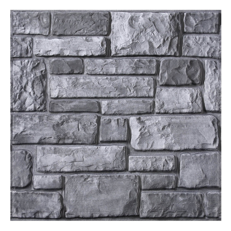 Azulejo de pared de piedra gris rústica 3D autoadhesivo