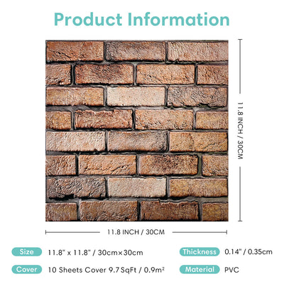 3D Peel and Stick Wall Tile Sample (1 Sheet)