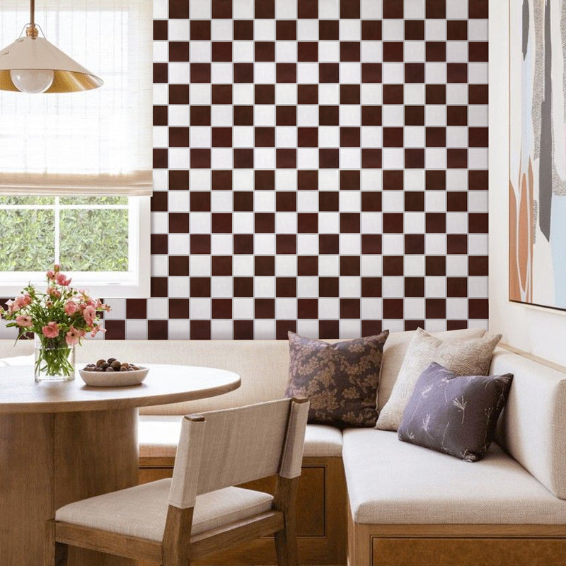 3D Red and White Square Peel and Stick Wall Tile