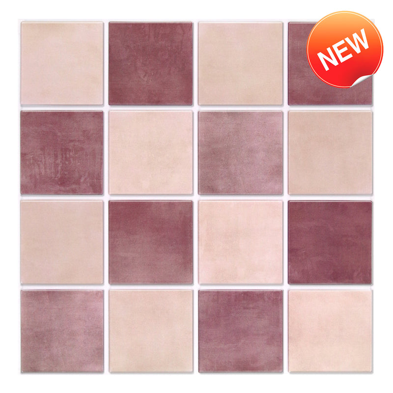 3D Dusty Rose Square Peel and Stick Wall Tile