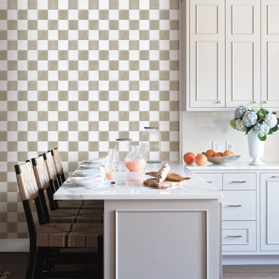 3D Beige and White Square Peel and Stick Wall Tile