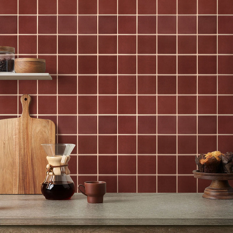 3D Red Square Peel and Stick Wall Tile