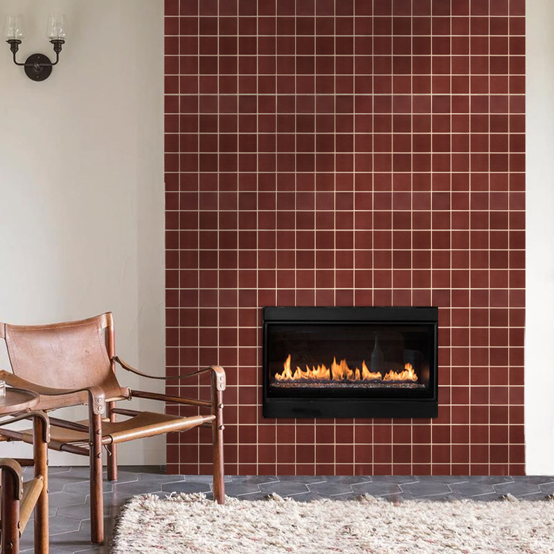 3D Red Square Peel and Stick Wall Tile