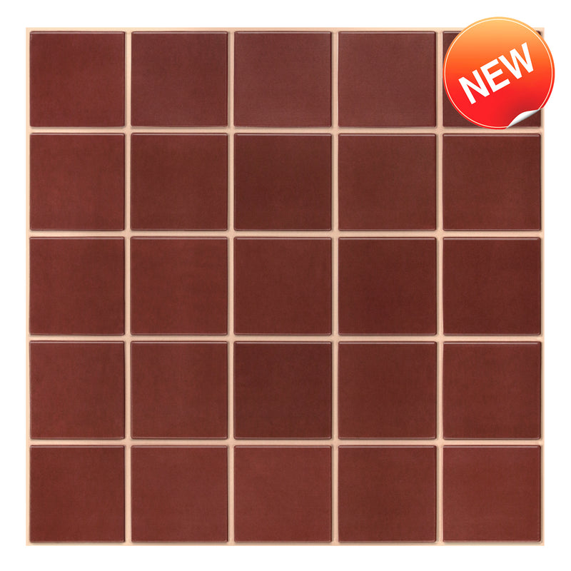 3D Red Square Peel and Stick Wall Tile