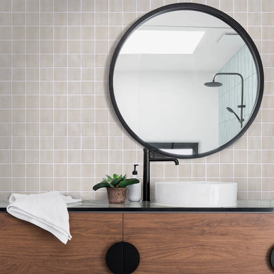 3D Beige Square Peel and Stick Wall Tile