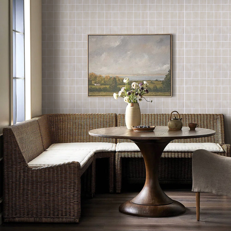 3D Beige Square Peel and Stick Wall Tile