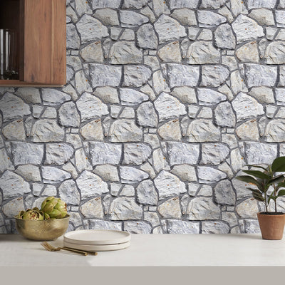3D Irregular Flagstone Peel and Stick Wall Tile